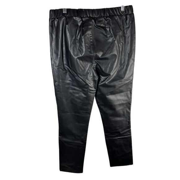 Joe’s Jeans Faux Leather Vegan Korey Leggings Black Size XL Elastic Waist - Picture 2 of 11